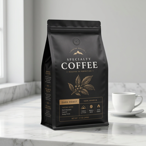 Bolsa de Café con Válvula y Cierre, Biodegradable, Fondo Plano, Apta para Alimentos, a Prueba de Humedad, para Granos de Café - Product Image 3