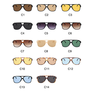 Vente en gros de lunettes de soleil surdimensionnées avec logo personnalisé lunettes de soleil jaunes unisexes avec monture grand PC accessoires de mode pour hommes et femmes - Product Image 4