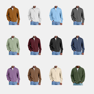 Pull en maille à col montant pour homme, style décontracté américain classique, couleur unie, coupe régulière, printemps - Product Image 2