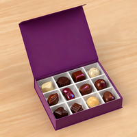 Boîtes en carton recyclables de taille personnalisée pour l'emballage de biscuits de chocolats stratification mate personnalisable 8-9 pièces coffrets cadeaux truffe