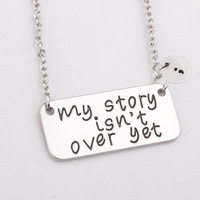 Collier pendentif semi-colon « Ma histoire n'est pas encore terminée » pour elle, bijoux de sensibilisation