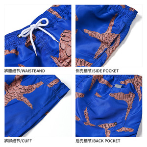 Traje de Baño para Hombre, Estampado, de Secado Rápido, Cintura Media, para Playa, Surf y Vacaciones - Product Image 3