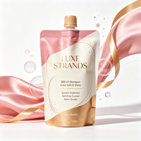 Pochette souple mate anti-fuite de 500 ml avec bec verseur pour shampoing et soins capillaires, sans BPA, personnalisable