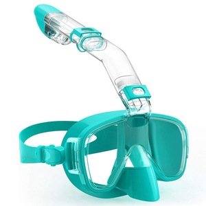 Integrated Half Face Diving Mask With Dry Snorkel Soft Silicone Anti Fog Wide Vision For Snorkeling Water Sports - Product Image 2