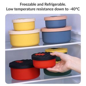 BPA Free Food Grade Reusable Non-toxic Airtight Leakproof Kid Silicone Slice Lunch Bento Box Silicon Bowl Food Storage <b>Container</b> - Product Image 5
