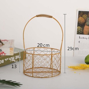 Cesto regalo a mano di un anno cesto di nozze festivo cesto di filo spinato dorato all'ingrosso - Product Image 2