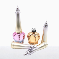 Botol Kaca Kosong UV Gel Nail Polish Mewah Berkualitas Tinggi 5ml/10ml/12ml dengan Kuas, Dapat Disesuaikan