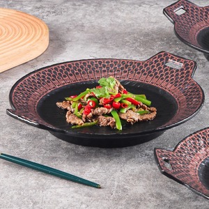 A5 <b>Melamine</b> Double-Ear <b>Plate</b>, Imitation Porcelain Japanese and Western Style Dinner <b>Plate</b>, Commercial Restaurant and Hotel - Product Image 1