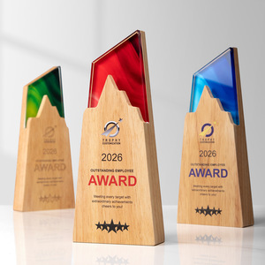 Trofeo <span class=keywords><strong>de</strong></span> <span class=keywords><strong>Madera</strong></span> Sólida con Cristal, Diseño Creativo, Logotipo Personalizado, Premios Empresariales, Reconocimiento a Personal Destacado, Conmemoración Escolar - Product Image 3