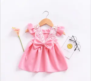 Hotsale Set Gaun Renda Anak Perempuan, Gaun Anak Perempuan Bayi Kecil untuk Anak-anak