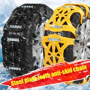 Auto Notfall Snow Slip Reifen ketten Reifens chutz TPU Stahl Traktion kette Gummireifen Anti-Rutsch-Kette für Autos chutz