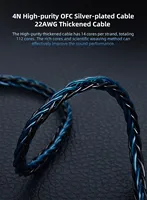 KBEAR ST12 8-Core 4N OFC Kabel Ekstensi Headphone HiFi Berlapis Perak Kabel Pengganti Monitor In-Ear Earbuds Earphone.