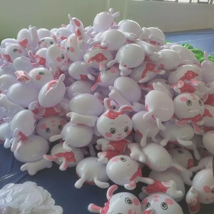 ของเล่นกระต่ายสีขาวเป่าลม พีวีซี บอลลูนรูปสัตว์สำหรับเด็กผู้หญิง อายุ 2 ถึง 4 ปี - Product Image 2