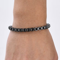 Bracelet Byzantin Novirassine Tendance en Acier Inoxydable 5mm Maillons Cubains Épais Étanche – Bijou Cadeau pour Homme