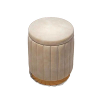 Vente chaude Ronde Multifonctionnel Stockage Repose-pieds Velours Placage Dressing Tabouret Repose-pieds Pour La Maison Et La Cuisine Utiliser Le Siège