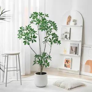 Schlussverkauf Fake Dwarf Hawaiian Schefflera Regenschirm Pflanze Indoor künstliche Pflanzen für Hausdekoration Anordnung