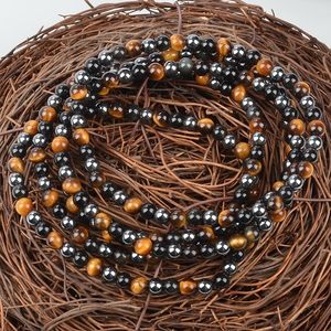 Pulsera <span class=keywords><strong>de</strong></span> Piedras Naturales con Protección Triple <span class=keywords><strong>de</strong></span> <span class=keywords><strong>Ónix</strong></span>, Ojo <span class=keywords><strong>de</strong></span> Tigre y Hematita, 4mm 6mm 8mm 10mm, Joyería <span class=keywords><strong>de</strong></span> Moda con Cuentas - Product Image 3