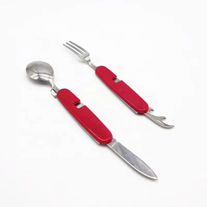 Couverts jetables pliables en stock, cuillères, fourchettes, couteaux, réutilisables, écologiques, ensembles de vaisselle de camping en plein air - Product Image 4