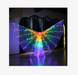फैशन महिलाओं देवियों प्रदर्शन पेट नृत्य परी पंख OEM लेडी केप कॉस्टयूम नृत्य के लिए आईएसआईएस पंख तितली का नेतृत्व किया