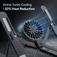 Support pour ordinateur portable ultra-stable avec ventilateur détachable, pliable, réglable en hauteur, support de tablette pour iPad Pro 12.9, vente en gros