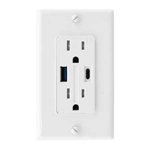 Prise GFCI 15 ampères 125V avec prise USB, plaque murale incluse, pour <span class=keywords><strong>camping</strong></span>-<span class=keywords><strong>car</strong></span>, remorque, usage domestique, homologuée UL - Product Image 4