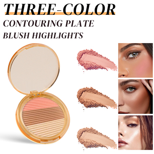 Palette de contouring trois couleurs : Poudre illuminatrice et scintillante, fard mat tout-en-un pour un contouring naturel - Product Image 3