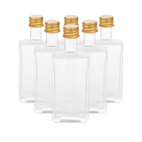 Botol Minuman Keras Kaca Mini Persegi 50ml Custom Grosir untuk Kemasan Vodka Whiskey dengan Cetak Logo