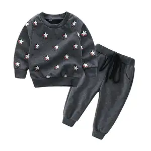 Custom Children's Home Service Clothes Kids Spring And Autumn Long-sleeve Star Pullover Casual Trousers 2-piece Suit