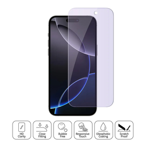 Protector de pantalla de vidrio templado ESD antiestático púrpura claro anti <span class=keywords><strong>azul</strong></span> para <span class=keywords><strong>iPhone</strong></span> 16 15 14 <span class=keywords><strong>13</strong></span> Pro Max - Product Image 4
