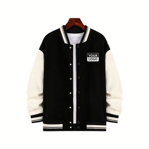 Chaqueta de Béisbol Slim para Hombre con Bordado Personalizado al por Mayor, Chaqueta de Moda Estilo Universitario con Logotipo Personalizado - Product Image 5