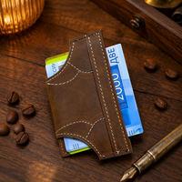 Dompet Kartu Kulit Boshiho Novel Underwear Shape Crazy Horse, Tempat Kartu Kulit Mini Kreatif Lucu, Dompet Kartu Kulit Portabel