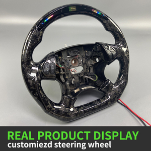 Volante Deportivo de Fibra de Carbono Completa, Personalizado Profesionalmente, en Cuero Negro Perforado, con LED para <span class=keywords><strong>Accord</strong></span> - Product Image 3