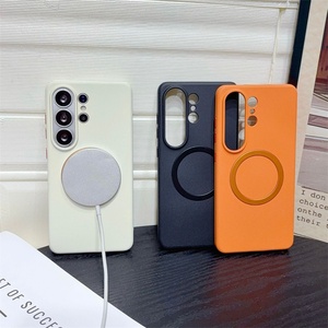 Orange Matte Magnetic Cell Phone Case for Samsung S26 S24 S25 Ultra <b>Wireless</b> Charging Shockproof Protective Hard Cover - Product Image 4