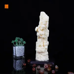 Individuelle elfenbeinfarbene weiße religiöse Polyresin-Handwerk Sitz-Buddha-Figur und buddhistische Mönchstatue für Heimdekoration