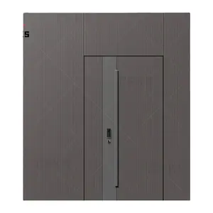 Porta de segurança moderna de alumínio para residências, porta de entrada decorativa de cobre à prova de fogo, modelo de porta de metal para vilas, 2024, ideal para uso doméstico