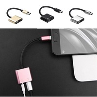 Double adaptateur en métal type c 2 en 1 pour écouteurs, 2 pièces, bon marché, adaptateur audio, câble jack aux, usb, pour samsung