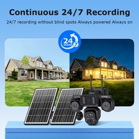 Caméra de sécurité UboxPro solaire PIR AOV 2-en-1 avec carte SIM 4G, objectif 4 mm, 360 degrés, 9MP CMOS, détection de mouvement, enregistrement cloud 24/7