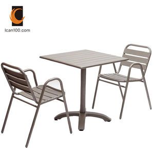Light Luxury Modern Aluminum Outdoor Patio Furniture <strong>Garden</strong> Sets Metal <strong>Coffee</strong> Shop Furniture Dining <strong>Table</strong> Set - Product Image 3
