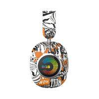 Casque sans fil BT640 pour peinture, casque de jeu graffiti, casque stéréo supra-auriculaire, casque BT avec micro LED