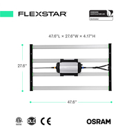 Controlador Inteligente Atenuable con Certificación DLC ETL CE, Tubo de Luz LED para Cultivo de 430W 2X4, Samsung 2 Pies