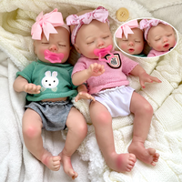 Petites jumelles reborn de 30 cm (12 pouces) avec bouche ouverte, toucher doux et réaliste comme un vrai nouveau-né prématuré, figurines sculptées pour enfants
