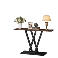 MOOR MOON Meuble de salon géométrique de haute qualité pour villa et appartement, console d'entrée en bois avec base dorée