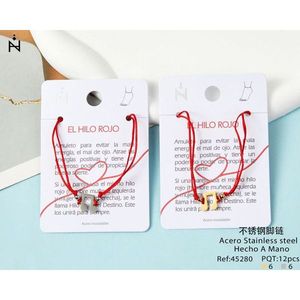 Cavigliera Nina El Hilo Rojo in Acciaio Inossidabile, Gioiello Portafortuna e Protezione per Donne - Product Image 3