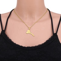 Anniyo — pendentif ville en acier inoxydable, pendentif de couleur or/argent, pour hommes et femmes, bijoux ethniques, cadeau beauté
