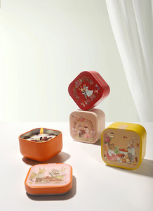 Bougie parfumée en cire de soja dans un pot en métal, motif lapin en sucre coloré, aromathérapie, cadeau de Noël et de Thanksgiving haut de gamme, vente en gros - Product Image 6
