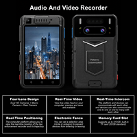 Mini caméra corporelle 4G Android 9.0 avec caméra 64MP, processeur 8 cœurs, écran tactile 3,1 pouces, reconnaissance faciale, GPS, étanche IP68