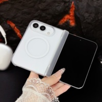 Étui transparent magnétique pour iPhone Duo18 Fold iPhone Ultra, antichoc, coque fine magnétique givrée transparente, coque arrière rigide en PC