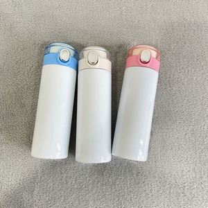 Bouteilles d'eau et de café blanches vierges populaires de 420 ml (14 oz) avec couvercle à clapet pour sublimation, idéales pour l'impression DIY – Expédition depuis l'entrepôt américain - Product Image 1