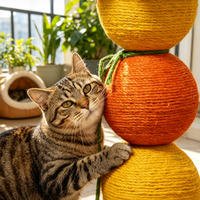 Colonne à gratter pour chat en sisal durable, résistante à l'usure, verticale, jouet à gratter, support d'escalade, planche à gratter, emballée en carton