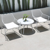 Ensemble table et chaises en fer forgé de style nordique minimaliste, imperméable, résistant aux intempéries et anticorrosion, pour cour, balcon, jardin